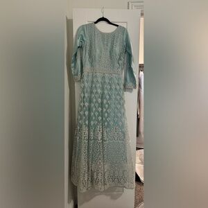 Embroidered Anarkali Long Sleeve Dress